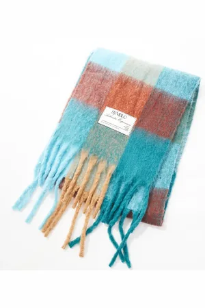 Bershka Check scarf in beige