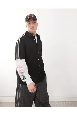 COLLUSION Stripe shoulder SL shirt in