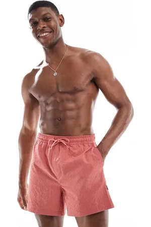 Only & Sons Seersucker swim shorts in dark