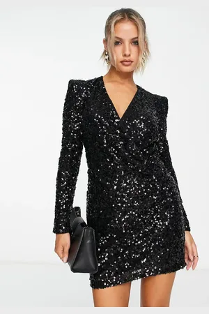 French Connection Mini dress with shoulder pads in sequin