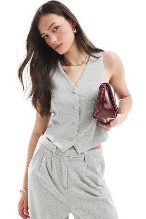 VERO MODA Jersey waistcoat co-ord in light melange