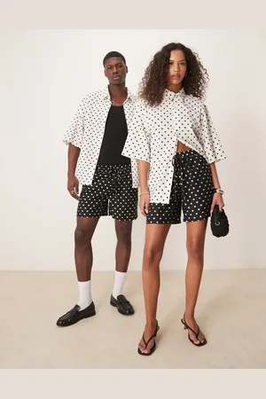 Sister Jane Unisex polka dot boxy short co-ord in cream
