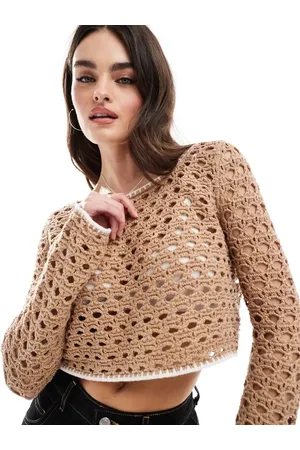 Cotton On Cotton On open knit off shoulder pullover sweater in carmeluxe