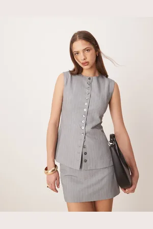 Glamorous Button down top in pinstripe