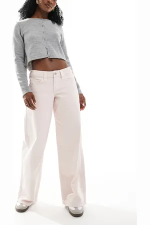 Hollister Low rise super baggy jean in light overdye wash