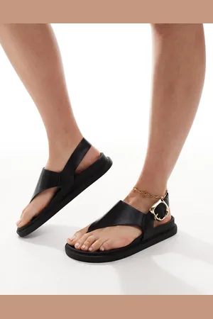 London Rebel Toe thong footbed sandals in