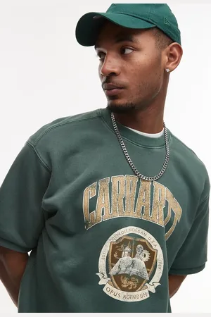 Carhartt Library graphic short sleeve sweatshirt in washed green