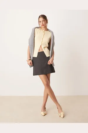 AWARE Tailored mini skirt in dark melange