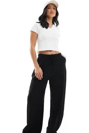 Stradivarius Petite linen look pull on trouser in