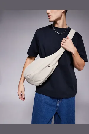 ASOS Nylon sling bag in stone