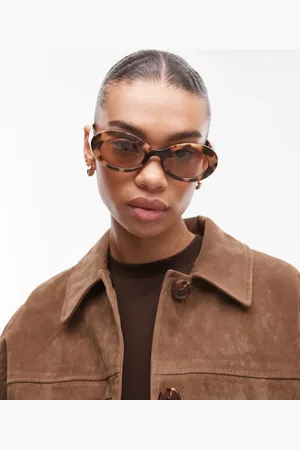 MANGO Round frame tort sunglasses in