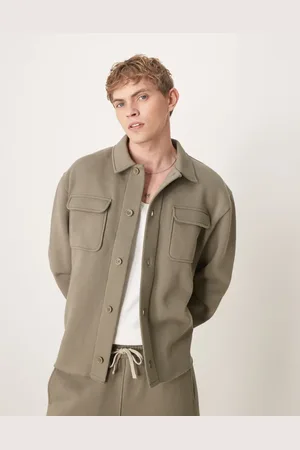 ASOS Oversized co-ord jersey jacket in khaki