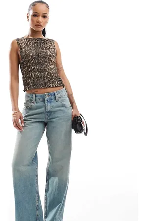 ASOS ASOS DESIGN Petite baggy wide leg jean in pale vintage