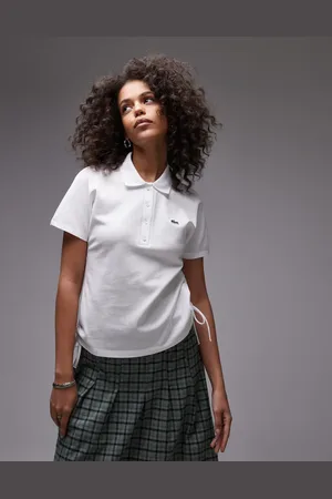 Lacoste Polo shirt in with ruched sideseam detail