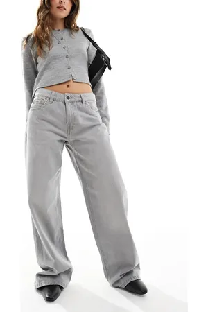 Stradivarius STR baggy low waist jeans in grey wash
