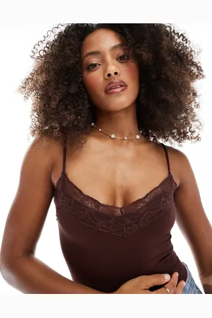 Bershka Lace detail bodysuit in
