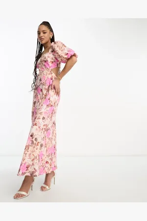 EVER NEW Long sleeve maxi dress in leopard floral