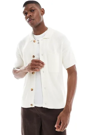New Look Knitted shirt in cream