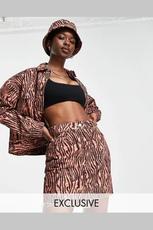 Reclaimed Inspired mini skirt in tiger print co-ord