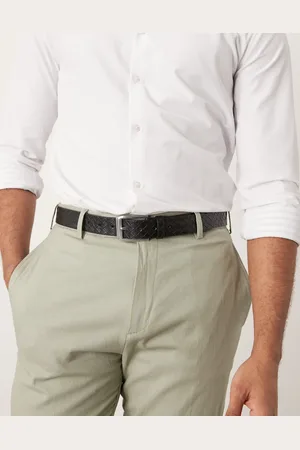 ASOS Emboss weave smart belt in faux leather