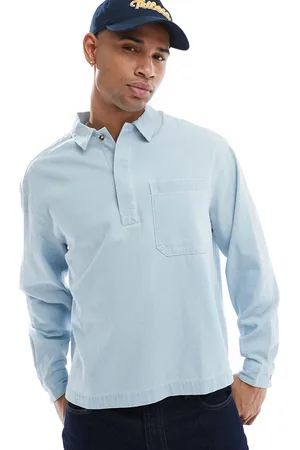 ASOS Oversized overhead boxy denim shirt in light