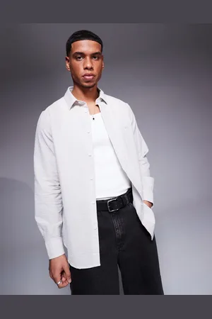 Armani Exchange Striped logo shirt in and beige