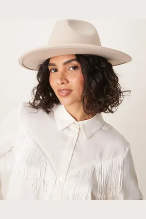 My Accessories Suedette fedora hat in ecru