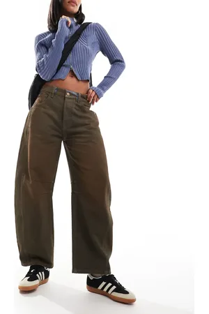 Free People Good luck coated barrel leg jeans in