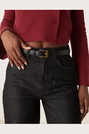 Gina Tricot Slim gold buckle belt in