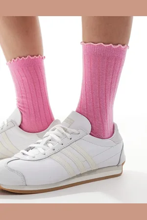 VERO MODA Ribbed frill socks in lavendar melange