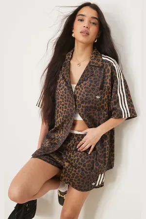 adidas Satin shirt in leopard print