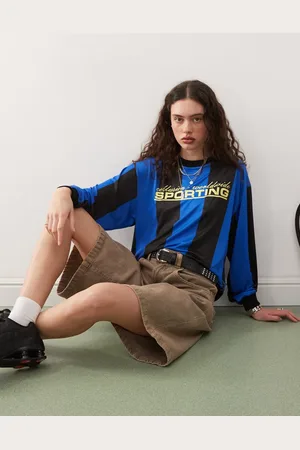 COLLUSION Stripe sports football t-shirt