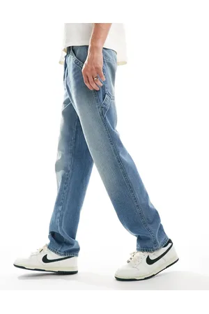 ASOS Straight leg jeans with carpenter details in light wash
