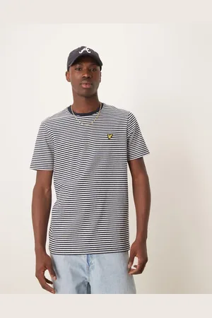 Lyle & Scott Linen Blend Breton Stripe T-Shirt in stripe
