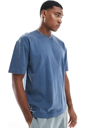 Hollister Short sleeve boxy t-shirt in blue wash