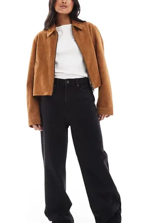 Bershka Petite wide leg mom jeans in