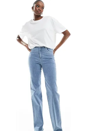 Dr Denim Moxy straight leg jeans in cape light plain wash