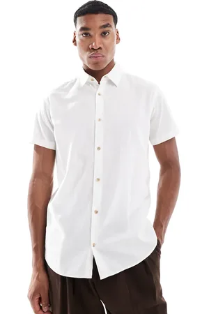 JJ Short sleeve linen blend shirt in
