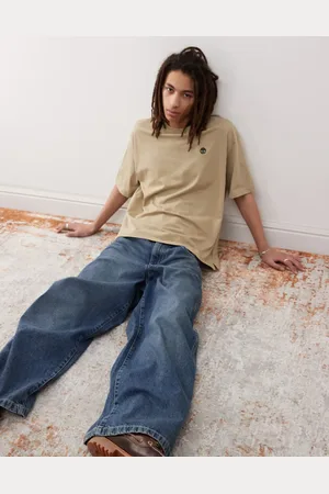 Timberland Dunstan River small logo oversized t-shirt in beige