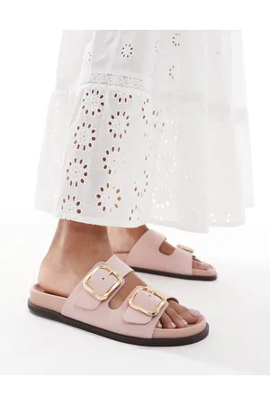 Schuh Tylee double buckle sandals in suede
