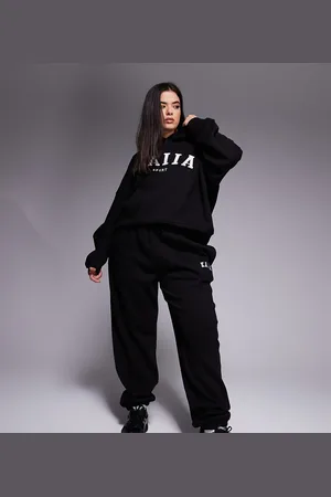 Kaiia Plus embroidered logo cuffed joggers co-ord in