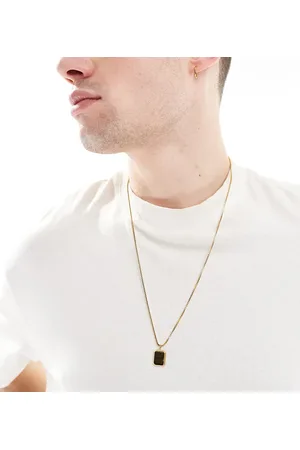 LOST SOULS Etched tag pendant necklace in 18k plated