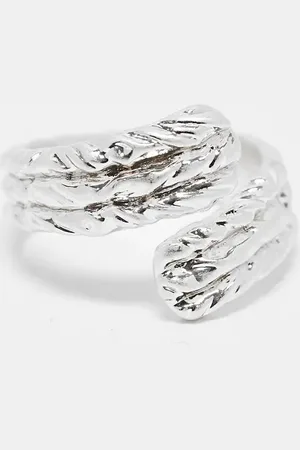 ASOS Textured molten wrap ring in tone
