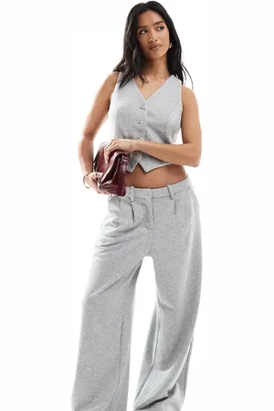 VERO MODA Wide leg jersey trouser co-ord in light melange