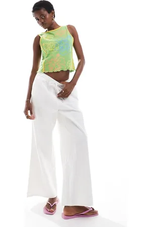 Labelrail X Sumbo Owoyele wide leg relaxed linen trousers in off