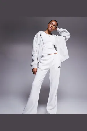 Kaiia Tall embroidered logo wide leg joggers in light