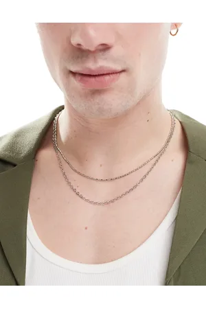 ASOS 2 pack mixed chain necklace in tone
