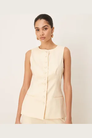 Six Stories Longline waistcoat co-ord in lemon