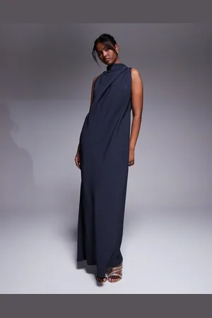 ASOS High neck column maxi dress with open back in