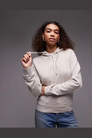 ARKET Quarter zip hoodie in stone